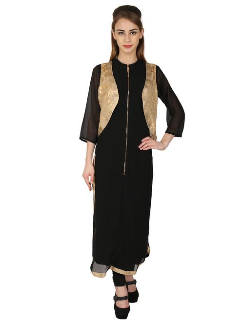 women black kurta with jacket - 20487359 - Very Small Image - 1
