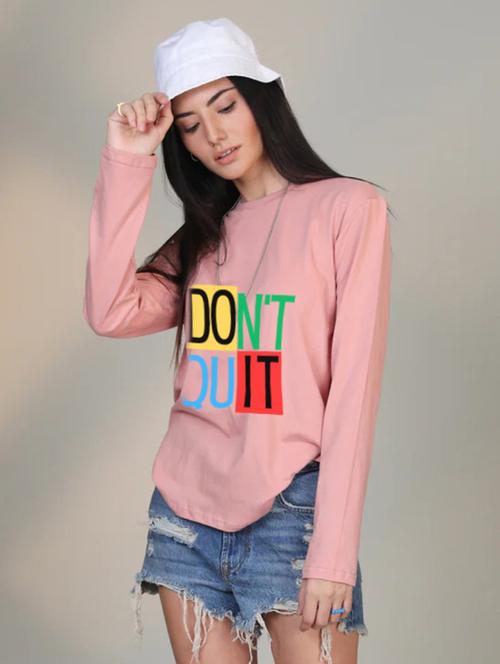 women's front print crew neck t-shirt - 20487672 - Very Small Image - 1