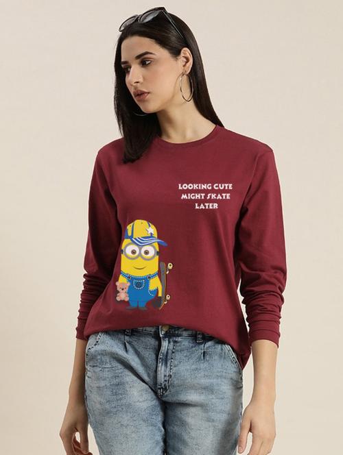 women's placement print round neck t-shirt - 20487705 - Very Small Image - 1