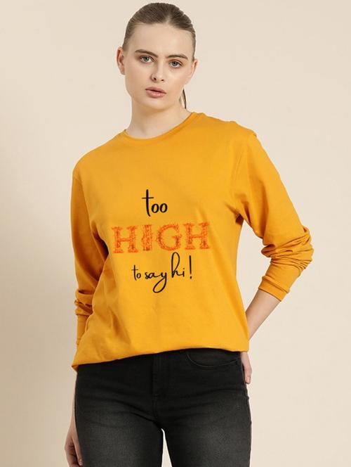 women's front print crew neck t-shirt - 20487720 - Very Small Image - 1
