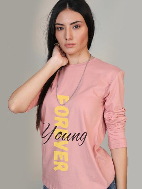women's front print round neck t-shirt - 20487728 - Very Small Image - 1