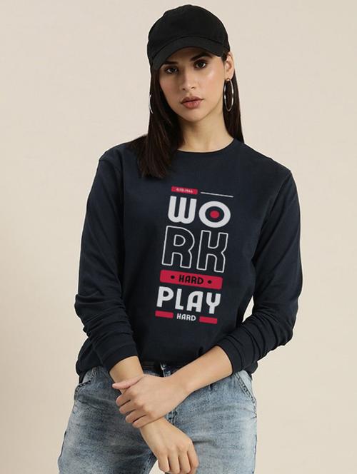 women's front print round neck t-shirt - 20487747 - Very Small Image - 1