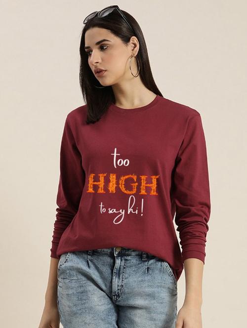women's front print crew neck t-shirt - 20487749 - Very Small Image - 1
