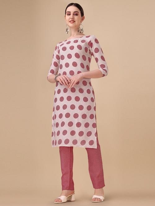 rosewater three quarter sleeve kurta pant set - 20487770 - Very Small Image - 1