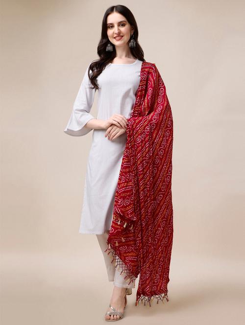 white three quarter sleeve kurta pant set - 20487817 - Very Small Image - 1