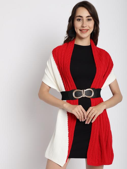 women color blocked acrylic muffler - 20488226 - Very Small Image - 1
