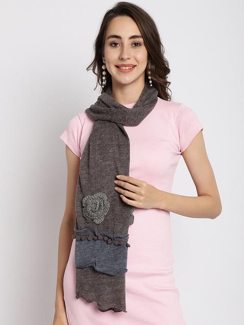 women taupe acrylic muffler - 20488255 - Very Small Image - 1