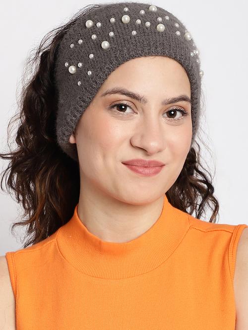 women pearls wool ear headband - 20488465 - Very Small Image - 1