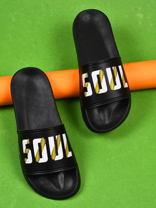 men typography print black flip flop - 20488495 - Very Small Image - 1
