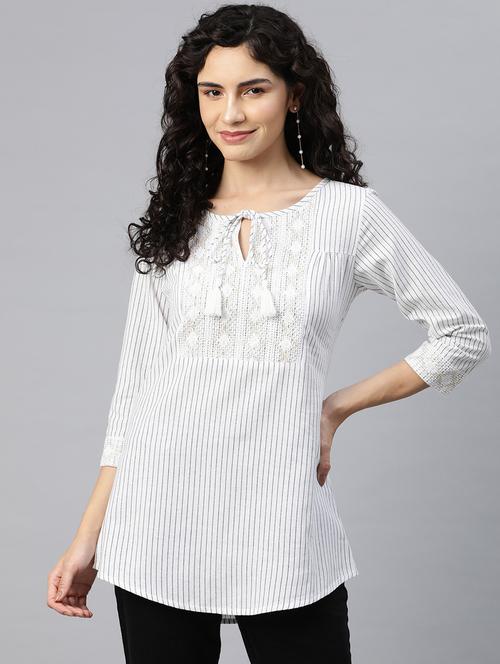 white stripes regular tunic - 20488601 - Very Small Image - 1