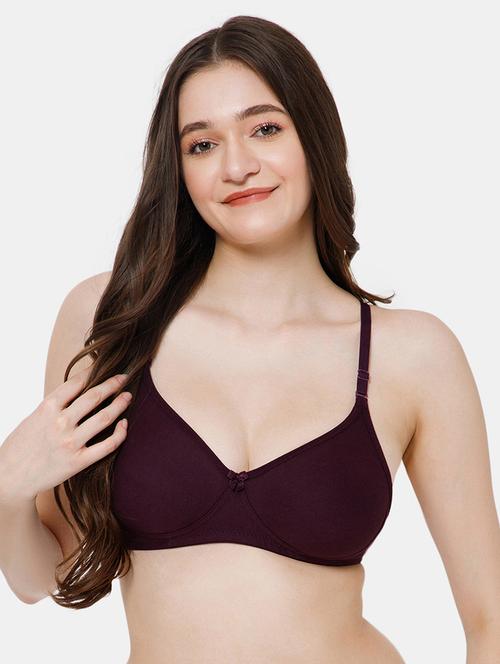 women purple cotton regular bra - 20490094 - Very Small Image - 1