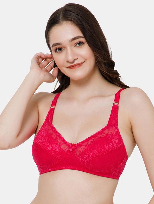 women pink cotton regular bra - 20490097 - Very Small Image - 1