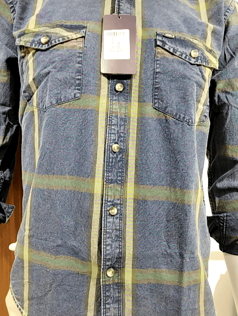 green cotton blend casual shirt - 20491003 - Very Small Image - 1
