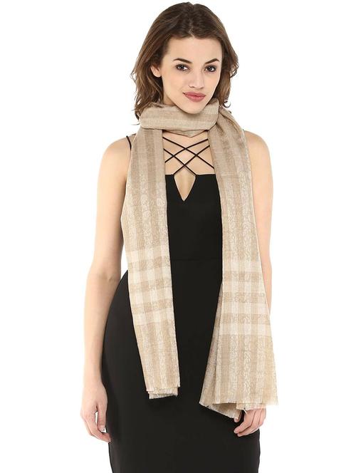 brown self design shawl - 20492209 - Very Small Image - 1