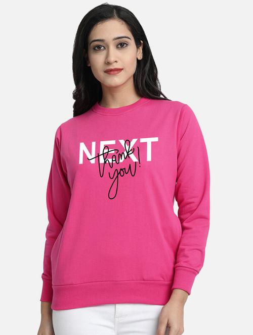 fuchsia fleece chest print sweatshirt - 20495942 - Very Small Image - 1