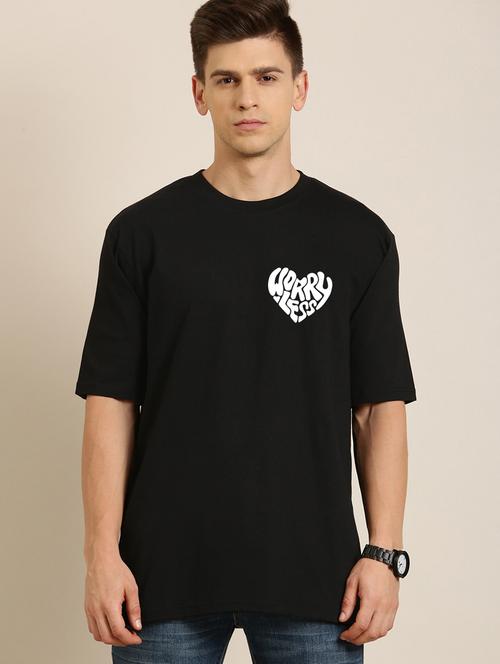 men round neck front & back printed oversized t-shirt - 20496346 - Very Small Image - 1