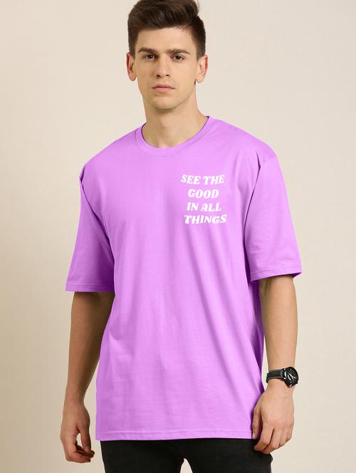 men round neck front & back printed oversized t-shirt - 20496378 - Very Small Image - 1
