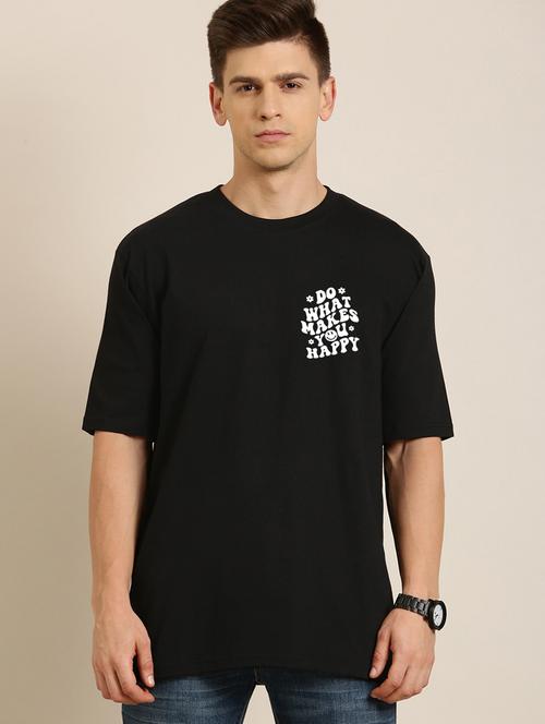 men round neck front & back printed oversized t-shirt - 20496388 - Very Small Image - 1