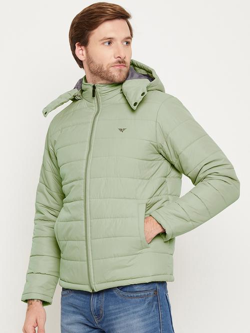 men solid neo mint polyester hooded casual jacket - 20496731 - Very Small Image - 1
