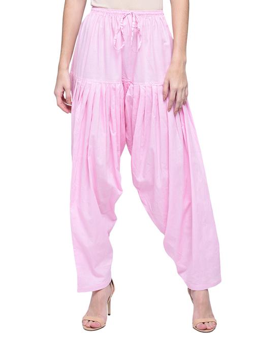 pink cotton blend regular salwars - 20497018 - Very Small Image - 1