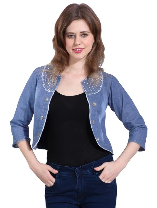 blue embellished regular shrug - 20497148 - Very Small Image - 1