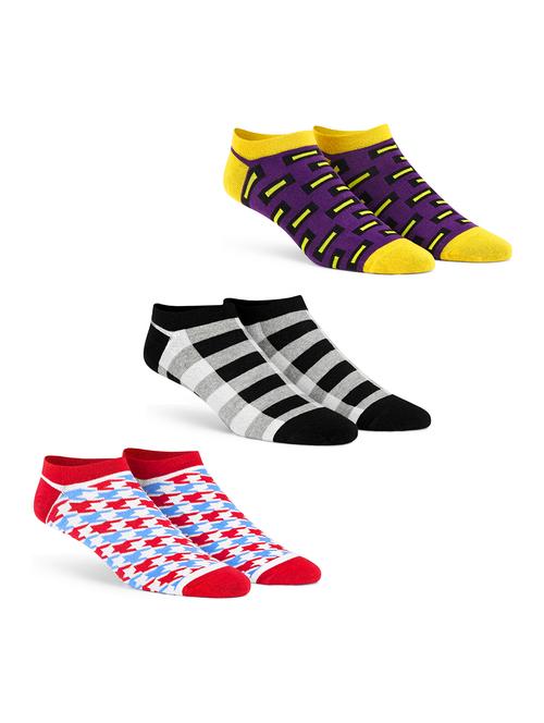 unisex multi colored ankle length socks combo - 20498275 - Very Small Image - 1