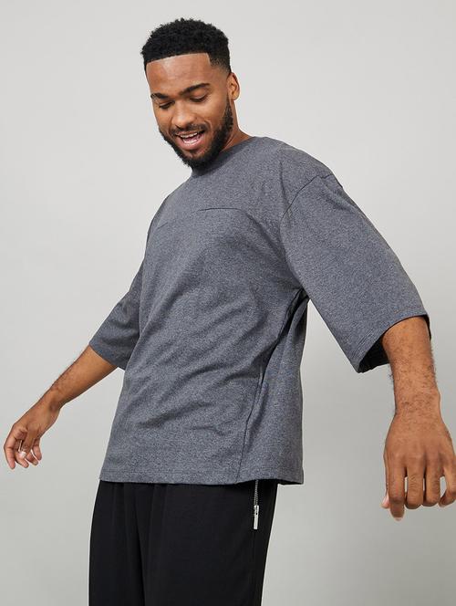men grey solids crew neck t-shirt - 20500637 - Very Small Image - 1