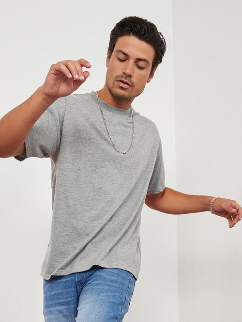 men grey crew neck short sleeves t-shirt - 20500663 - Very Small Image - 1