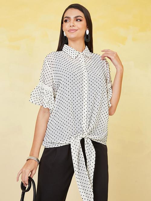 off white self design boxy shirt - 20500786 - Very Small Image - 1