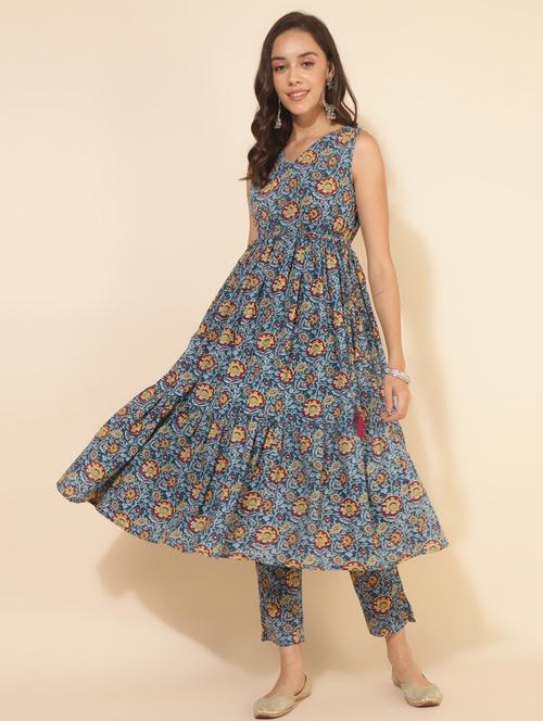 floral kurta pant set - 20500976 - Very Small Image - 1