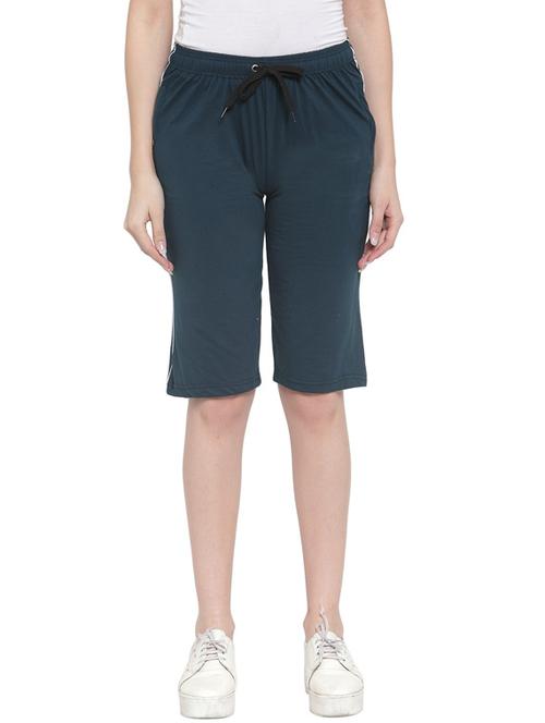 women teal green regular capri - 20501425 - Very Small Image - 1