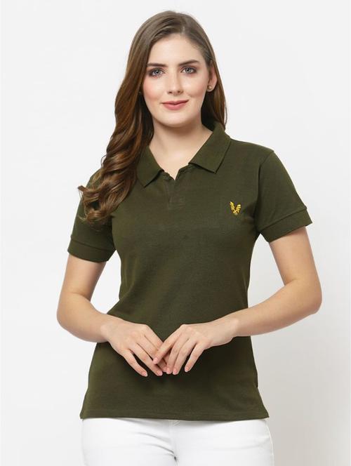 olive solid polo tees - 20501825 - Very Small Image - 1