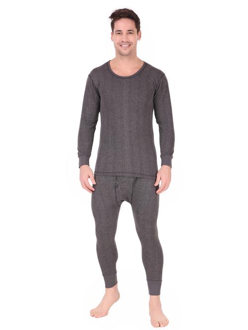 men solid top and bottom thermal set - 20501873 - Very Small Image - 1