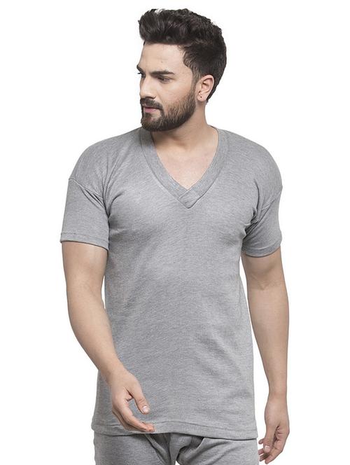 grey cotton thermal top - 20501902 - Very Small Image - 1