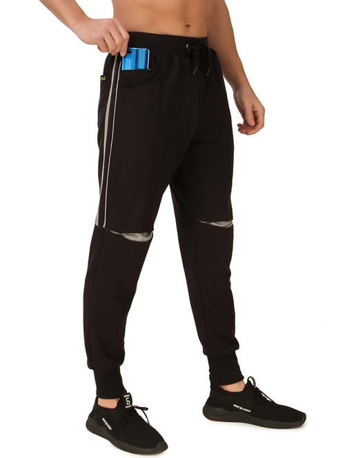 men coffee brown cotton blend joggers - 20502162 - Very Small Image - 1