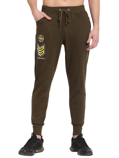 men olive cotton blend joggers - 20502250 - Very Small Image - 1