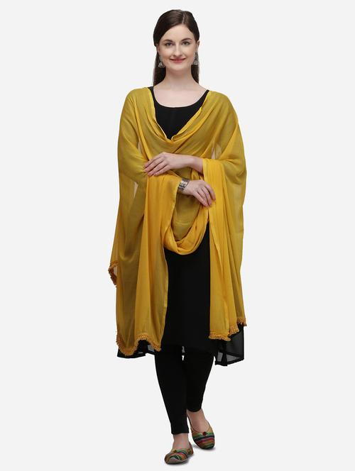 yellow solid dupatta - 20502645 - Very Small Image - 1
