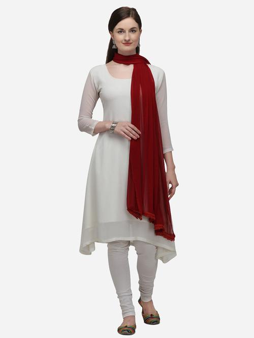 maroon solid dupatta - 20502658 - Very Small Image - 1