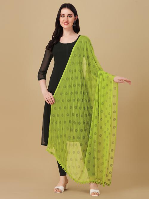 lime printed dupatta - 20502761 - Very Small Image - 1