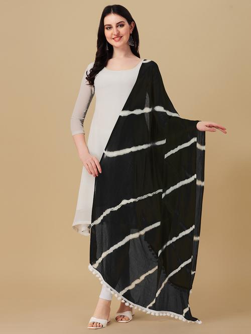 black leheriya printed saree - 20502775 - Very Small Image - 1