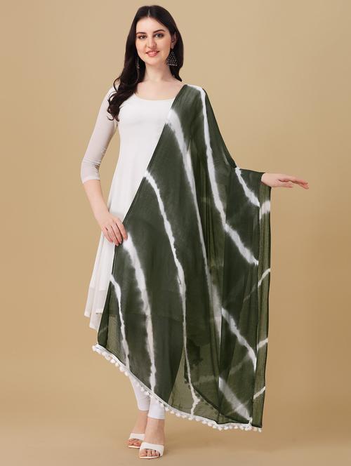 olive leheriya printed saree - 20502780 - Very Small Image - 1