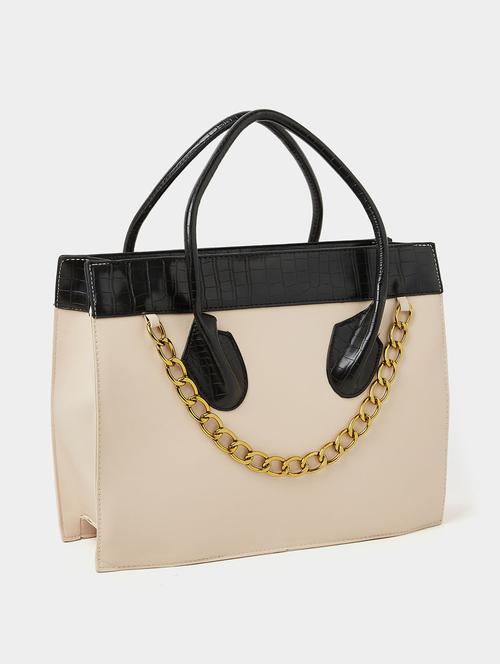 cream leatherette (pu) handbag - 20503260 - Very Small Image - 1