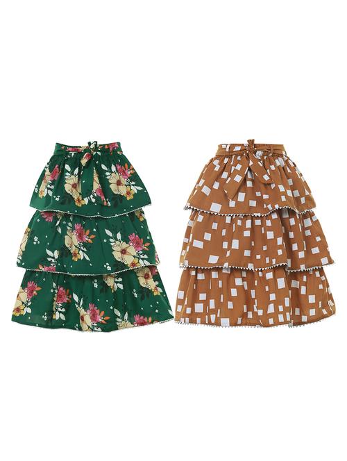 girls pack of 2 layered skirt - 20503975 - Very Small Image - 1
