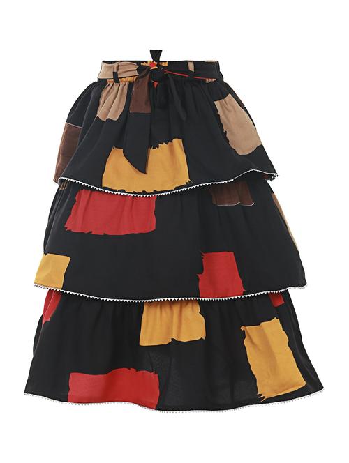 multi color crepe layered skirt - 20504015 - Very Small Image - 1