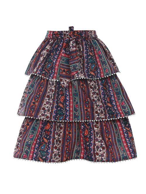 multi color crepe layered skirt - 20504028 - Very Small Image - 1