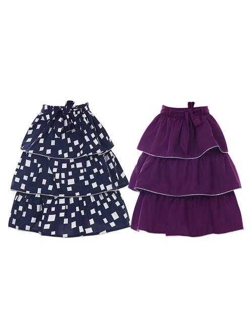 girls pack of 2 layered skirt - 20504039 - Very Small Image - 1