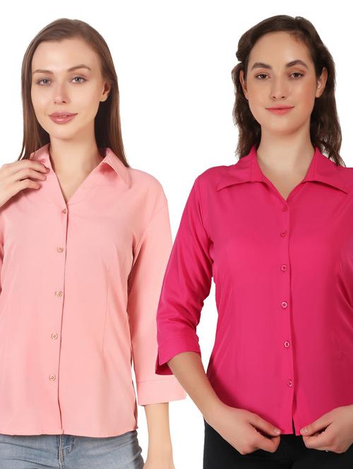 pack of 2 solid collared shirt - 20505366 - Very Small Image - 1