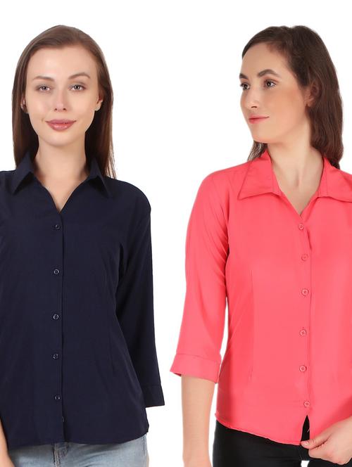 pack of 2 solid collared shirt - 20505407 - Very Small Image - 1