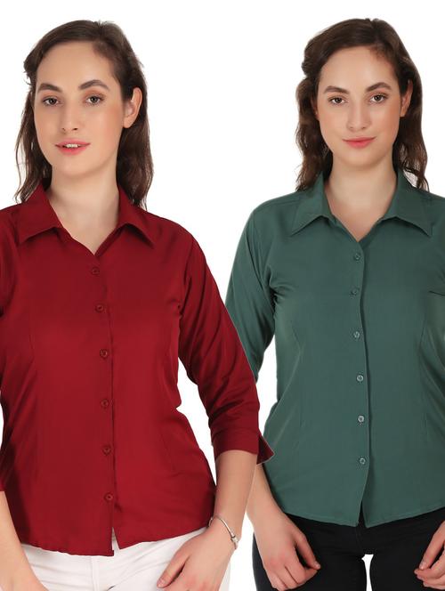 pack of 2 solid collared shirt - 20505435 - Very Small Image - 1
