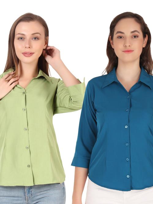 pack of 2 solid collared shirt - 20505462 - Very Small Image - 1